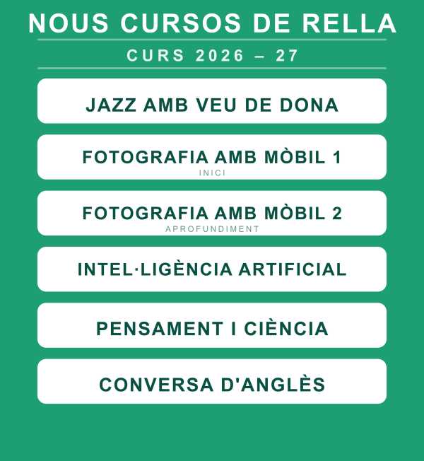 PROPOSTA DE NOUS CURSOS  CURS 2026/27 &bsol;&bsol;&bsol; RELLA